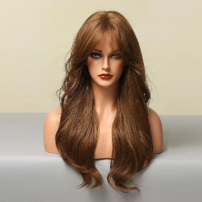 Curly wig with a middle - part for a classic and elegant styleSTRAWBERRY BLONDE Long Synthetic Wig - Fariy