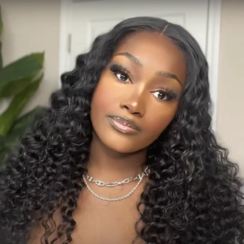 Curly wig with a natural - looking root for a more realistic lookType 4C Hairline Wig Kiara Brown Same Human Hair With Curly Edges