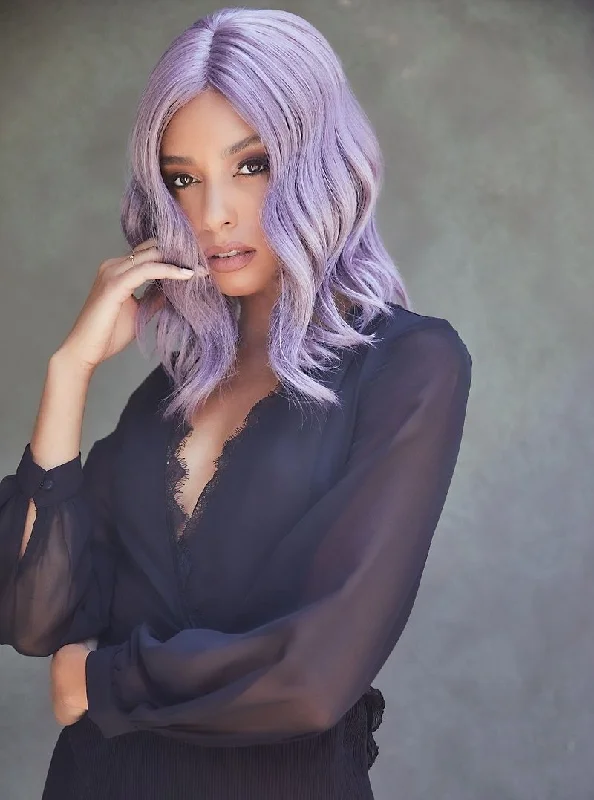 Wavy wig with auburn undertones for a unique and eye - catching colorVelvet Wavez Wig by Rene of Paris | Muse Series | Heat Friendly Synthetic