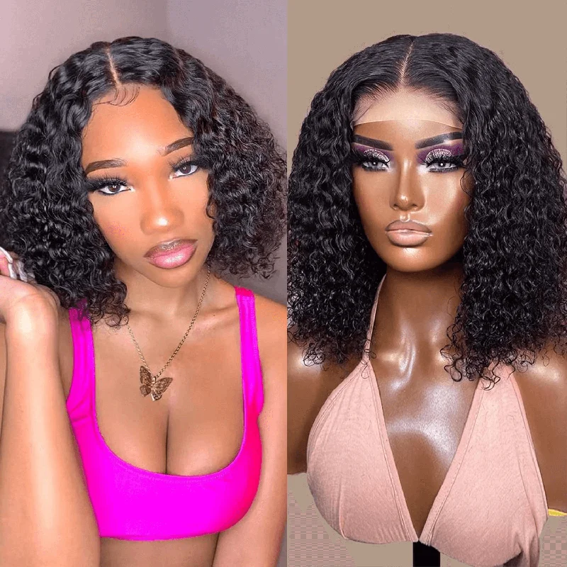 Synthetic curly wig with a tight - curl pattern for a natural lookWesface Wigs Glueless Curly Wigs Human Hair Pre Plucked Curly BOB Wig Human Hair 4x4 Lace Closure Wigs Human Hair Wigs for Black Women