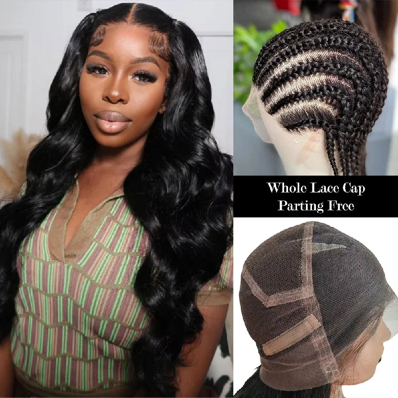 Long - length wavy wig with loose waves for a glamorous lookWhole Lace Cap Transparent Lace Preplucked Human Hair Full Lace Wig | Body Wave