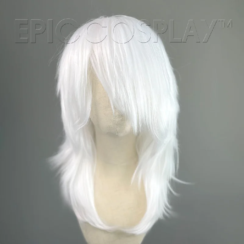 Medium - length wig with a pre - bleached knot for a natural - looking scalp05CW - Factory Sample - Helios - Classic White Wig