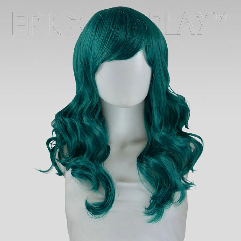 Medium - length wig with a curly texture for a bold and stylish choice08EMG - Factory Sample - Hestia - Emerald Green Wig