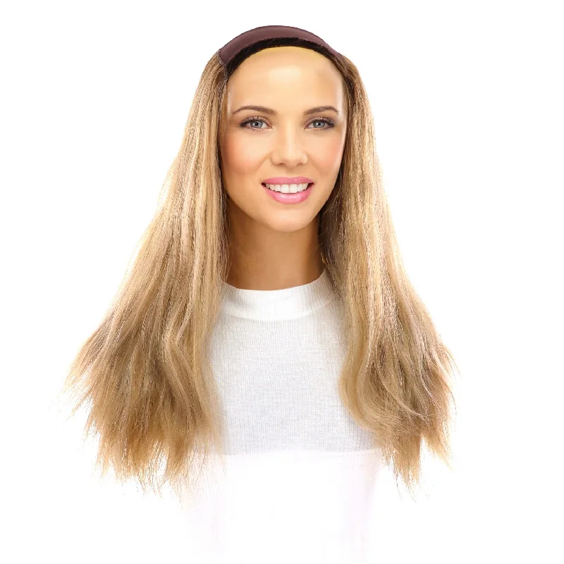 Adjustable - cap medium - length wig for a comfortable fit20" HatFall Wig Ash Blonde Wavy