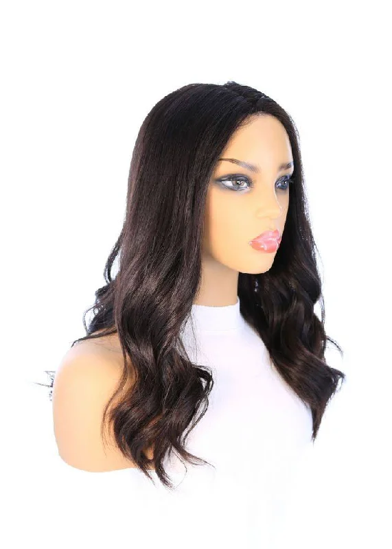 Medium - length wig with a 180 - density for a full and thick appearance20" Divine Luxe Lace Top Wig #2 Neutral Dark Brown