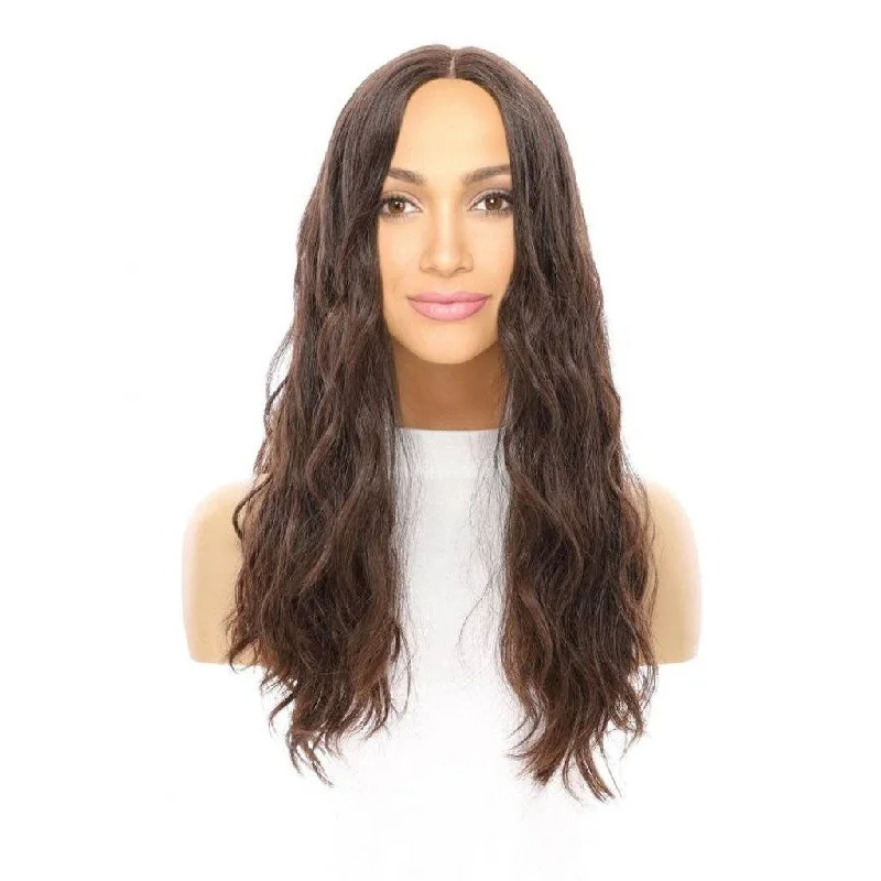 Medium - length wig with a middle - part for a classic and elegant style20" Divine Luxe Lace Top Wig #4 Dark Brown Wavy