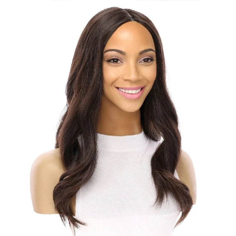 Medium - length wig in a jet - black color for a classic appearance20" Divine Luxe Lace Top Wig #4 Dark Brown