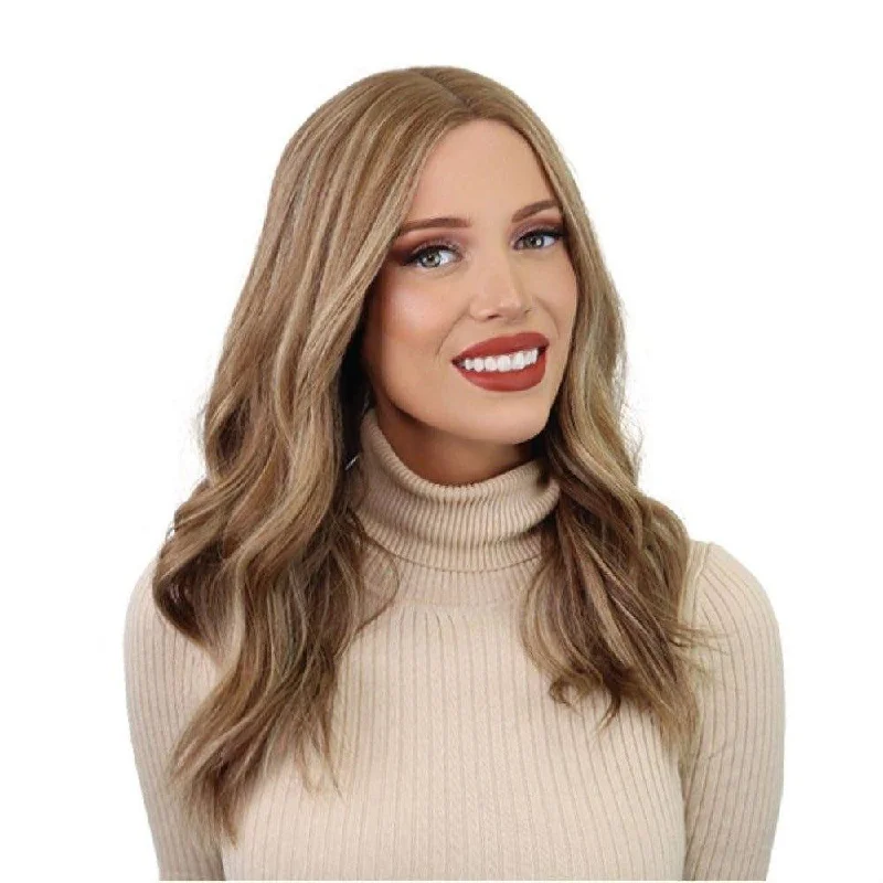 Synthetic medium - length wig with a natural - looking texture20" Divine Lace Top Wig Medium Blonde