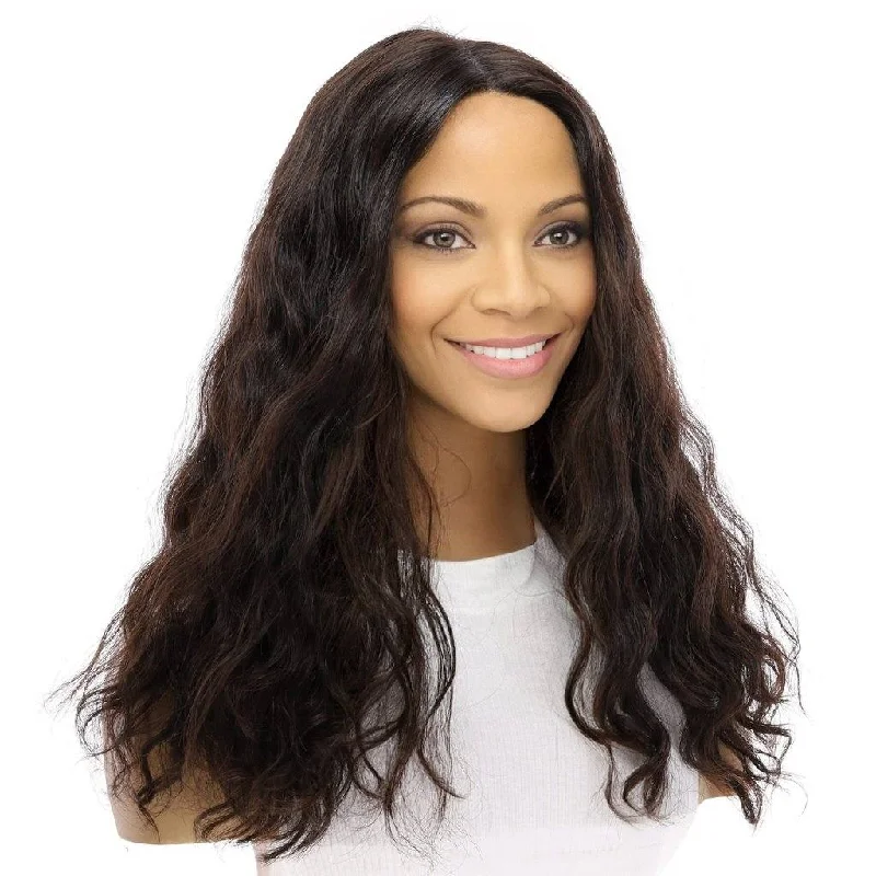 Medium - length wig with a 180 - density for a full and thick appearance20" Divine Lace Top Wig Soft Black Wavy