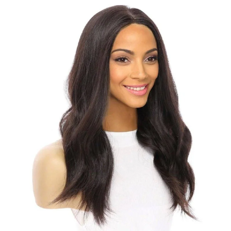 Medium - length wig with a natural - looking root for a more realistic look20" Princess Silk Top Wig Natural Black