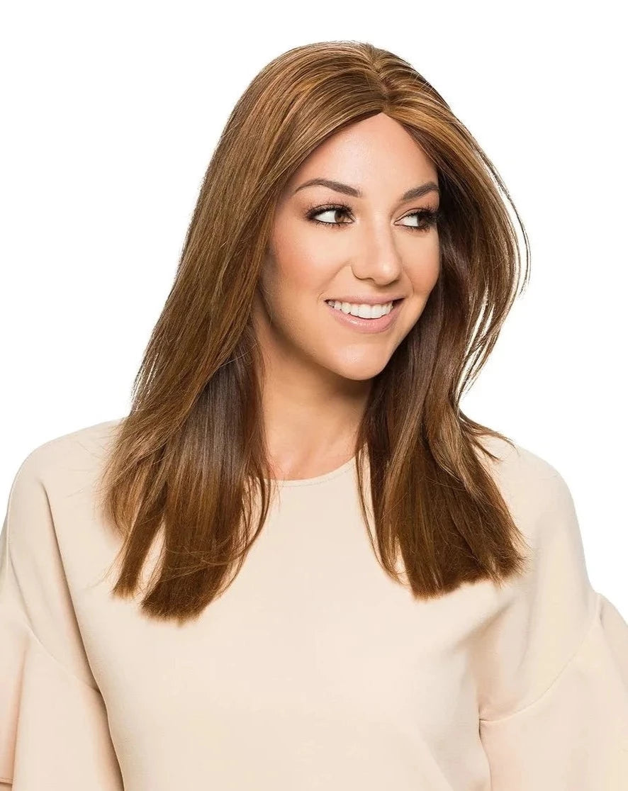 Synthetic medium - length wig with a natural - looking texture302L Topper by HT WigPro | Remy Human Hair Hair