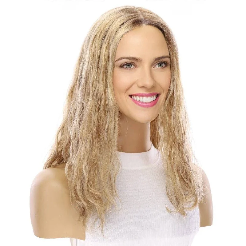 Medium - length wig with a straight texture for a sleek and modern look18" Princess Silk Top Wig Ash Blonde Wavy