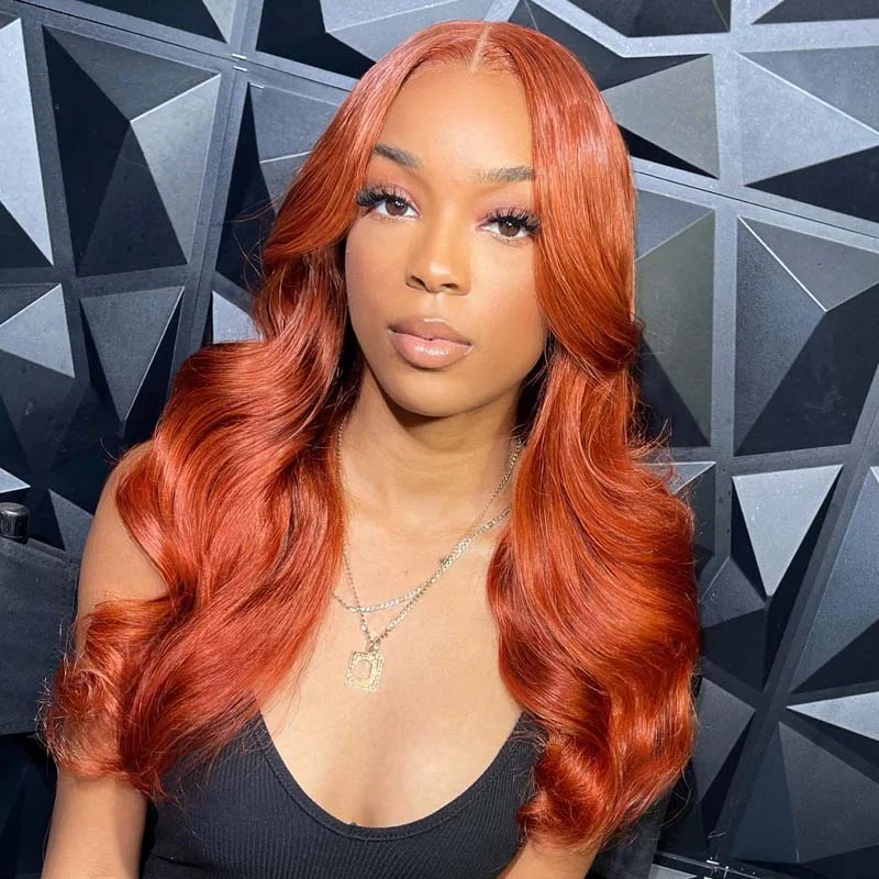 Orange Ginger Layerd Cut Body Wave Wavy