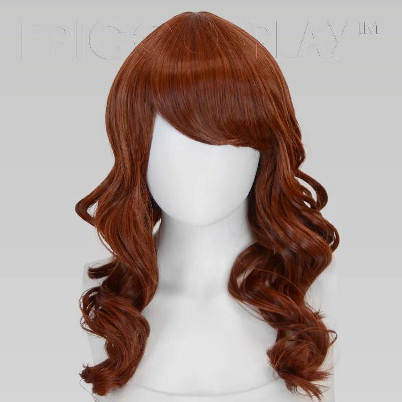 Medium - length wig with a curly texture for a bold and stylish choiceHestia - Copper Red Mix Wig