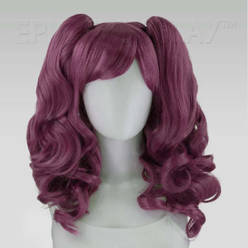 Medium - length wig with a honey - blonde color for a warm and sunny appearanceMaia - Dark Plum Purple Wig