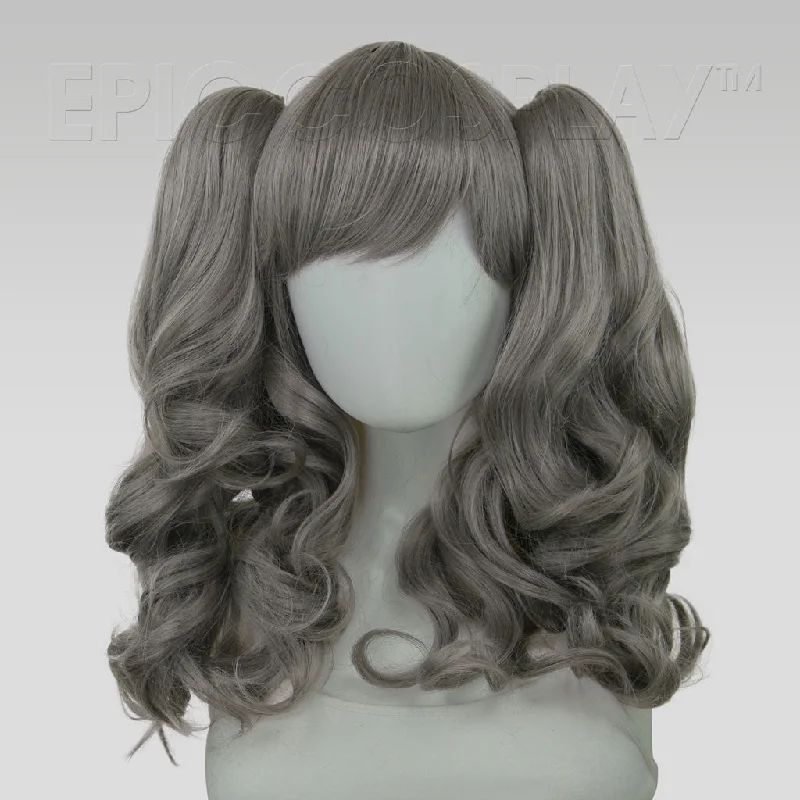 Medium - length wig with a side - swept bang for a sophisticated lookMaia - Gunmetal Grey Wig