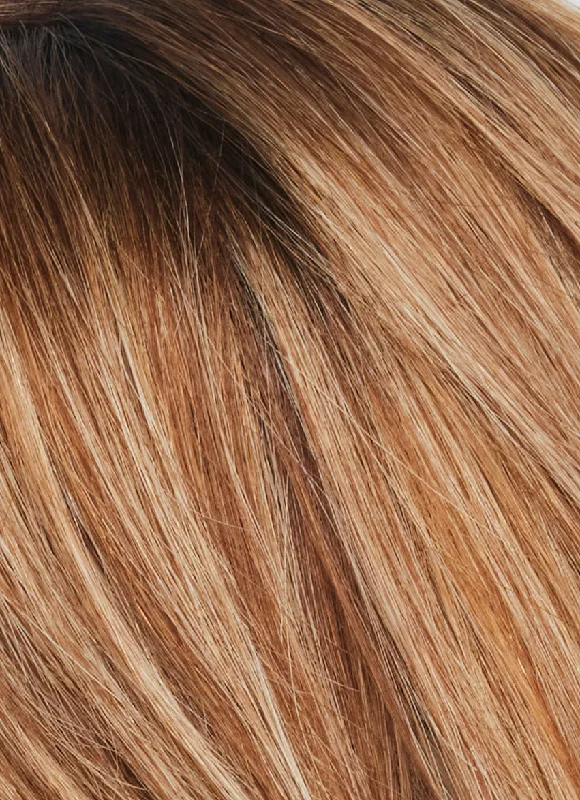 Hazelnut Cream Root | Warm dark-blond base with natural golden highlights