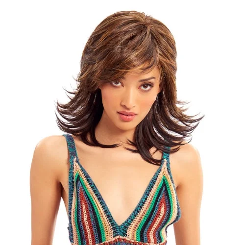 Medium - length wig with a curly fringe for a playful and youthful vibeSpectacular Shag TressAllure Wig